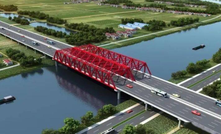 夏仕港(gang)大橋“導向”工程鋼(gāng)梁順利拼裝